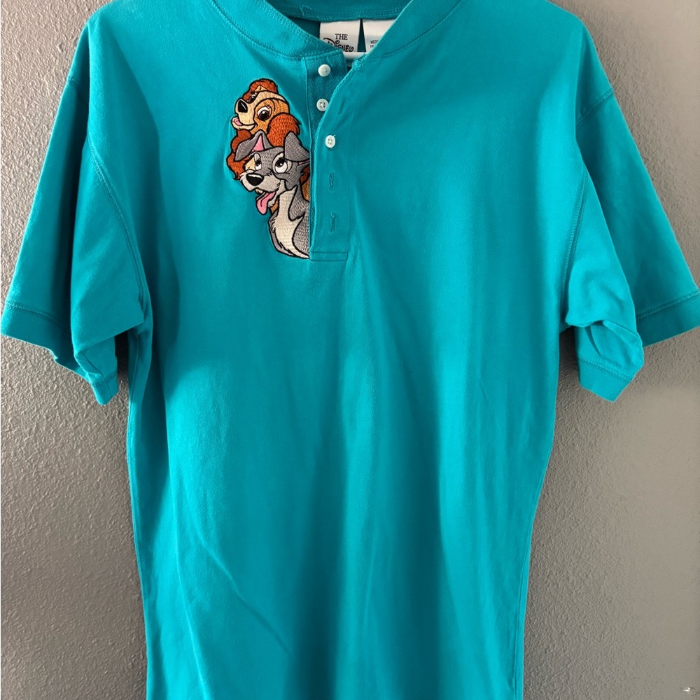 Disney Store Lady and the Tramp Turquoise Cotton Shirt